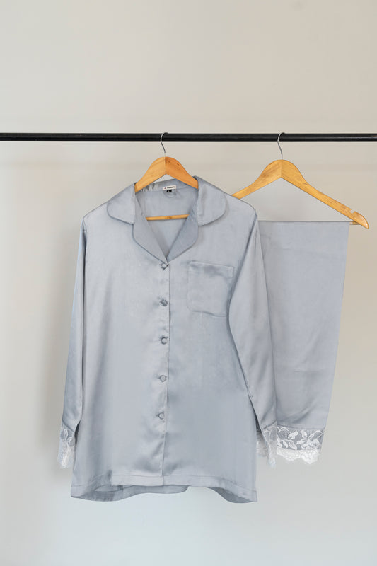 Light Grey Silk Pjs