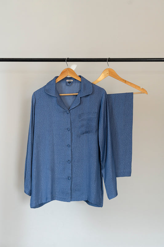 Dusky Blue  Silk Pjs